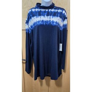 Westbound Tie-Dye Long Sleeve Crowel neck Top XL Modal & Cotton Blend
